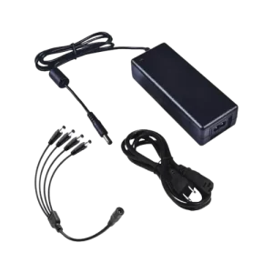 Fuente de Poder 12V 5A para Cámaras de Seguridad con Splitter de 4 Puntas