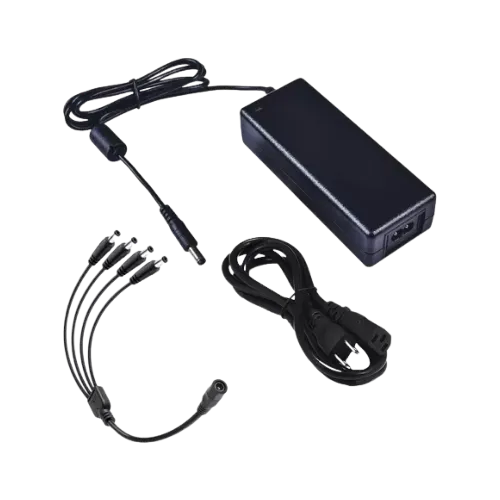 Fuente de Poder 12V 5A para Cámaras de Seguridad con Splitter de 4 Puntas